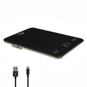 Adler AD 3177b Akku-Küchenwaage schwarz, USB, bis 10 kg