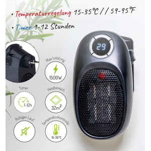 Adler AD 7726 Thermofan Heizstrahler, 15-35°C, 1500W