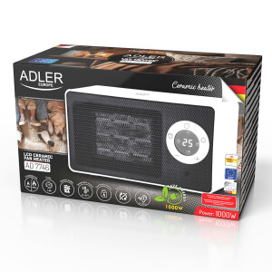 Adler AD 7746 Heizlüfter aus Keramik, 10-49°C, 1000W
