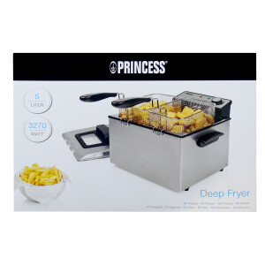 Princess 185000 Fritteuse mit drei Frittierkörben 5L...