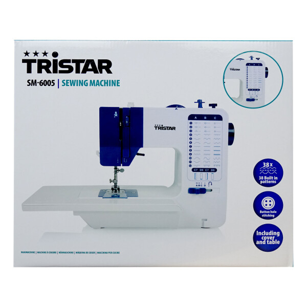 Tristar SM-6005 Nähmaschine, 38 integrierte Stichmuster, LED-Beleuchtung