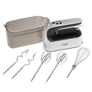 Adler AD 4229 Handmixer 600 Watt mit Rührbesen, Knethaken und Schneebesen
