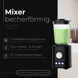 Camry CR 4088 Standmixer Glas 1,5 Liter 1.700 Watt 17.000 U/min schwarz