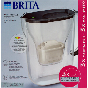 Brita Style Essential Wasserfilter 2,4L graublau mit 3x Maxtra Pro Kartuschen