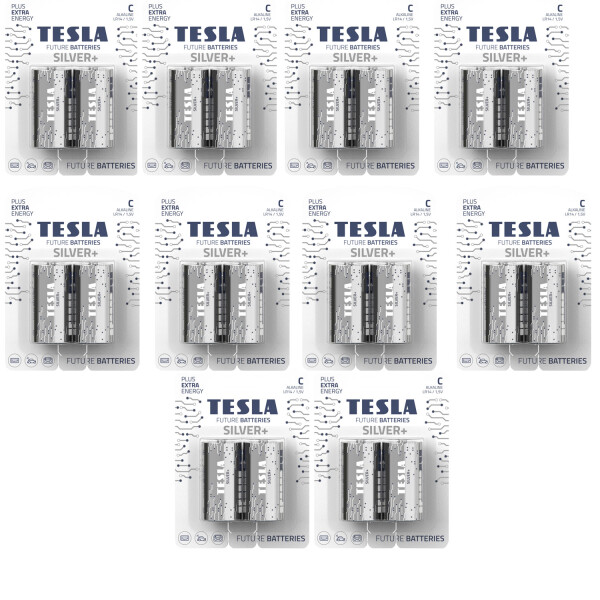 TESLA SILVER+ C Baby, LR14 Batterie 10x 2er Pack = 20 Batterien
