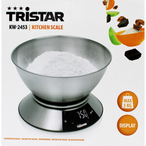 Tristar KW-2453 Küchenwaage bis 5kg mit 2-Liter-Messbecher Edelstahl