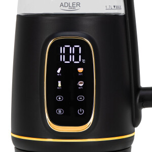 Adler AD 1305 BG black gold Wasserkocher Glas mit...