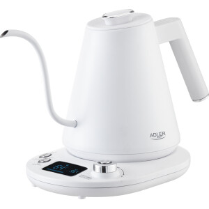 Adler AD 1349w Wasserkocher weiß 1 L mit langem Ausguss undTemperatureinstellung
