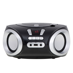 Adler AD 1181 FM-Radio, CD-MP3-Boombox, USB, schwarz / silber