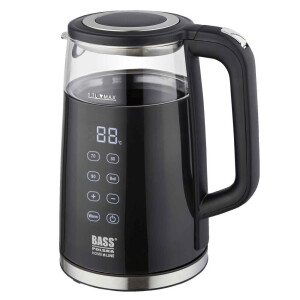 Bass Polska BH 10354 Wasserkocher Glas 1,7l schwarz mit...