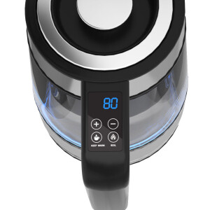Bass Polska BH 10351 Wasserkocher Glas 1,7l mit Temperatureinstellung LED Beleuchtung