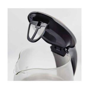 Bass Polska BH 10360 Wasserkocher Glas 1,7 L rot/schwarz mit LED Beleuchtung