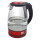 Bass Polska BH 10360 Wasserkocher Glas 1,7 L rot/schwarz mit LED Beleuchtung