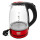 Bass Polska BH 10360 Wasserkocher Glas 1,7 L rot/schwarz mit LED Beleuchtung