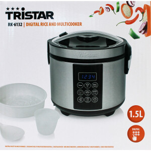 Tristar RK-6132 Digitaler Reis- und Multikocher 1,5L Edelstahl 500W