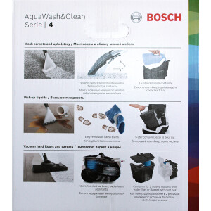 Bosch BWD421POW AquaWash&Clean Nass-/Trocken-Sauger mit Kabel 5L SCHWARZ/ROT