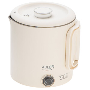 Adler AD 1388b Reise-Wasserkocher beige 0,8L 650W klappb. Griff verstaubarer Sockel