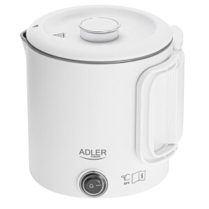 Adler AD 1388w Reise-Wasserkocher weiß 0,8L 650W klappb. Griff verstaubarer Sockel