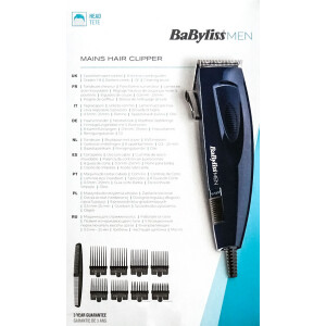 BaByliss E695E Haarschneider Set mit Netzbetrieb + BaByliss E650E Nasen-/Ohrtrimmer