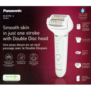 Panasonic ES-EY70-G503 wet&dry Akku Epilierer mit LED-Licht inkl. 4 Zubehörteile