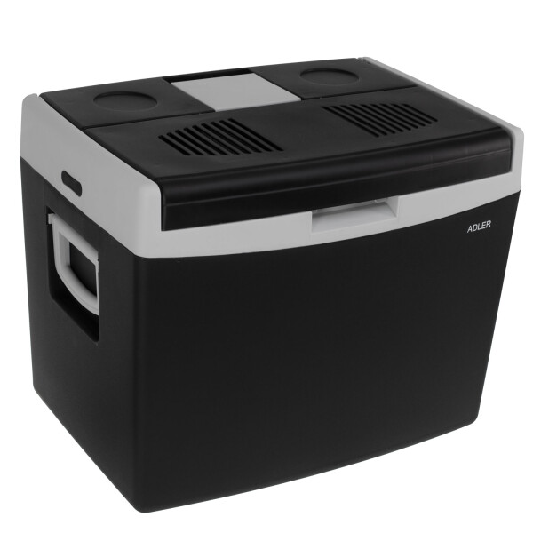 Adler AD 8092 Tragbare Kühlbox 40L schwarz/grau 54,3x39x43cm, Autoadapter