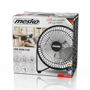 Mesko MS 7322 Tischventilator schwarz D15cm, USB, 4,5W