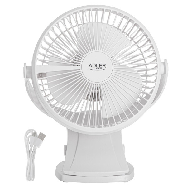 Adler AD 7342 white Akku-Ventilator mit Clip