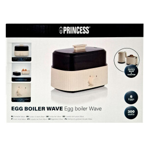 Princess 262047 Eierkocher Wave geriffeltes Design bis 6 Eier