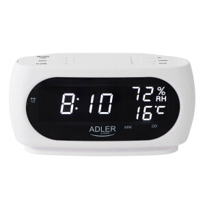 Adler AD 1186w Wecker mit Thermometer weiß