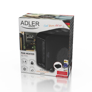 Adler Heizlüfter schwarz 1000W/2000W AD 7725b