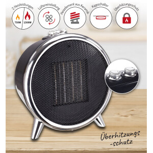 Adler AD 7742 Keramik-Heizelement 750 W/ 1500 W