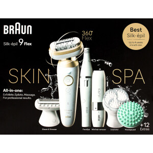 BRAUN Silk-épil 9 Flex SkinSpa, Epilierer mit...