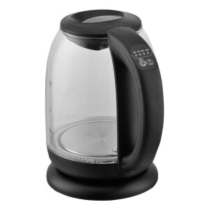 Bass Polska BH 10355 Glas-Wasserkocher 1,7L LED Temp. 60-100°C Schwarz