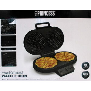 Princess 132384 Waffeleisen herzförmig 1200W schwarz
