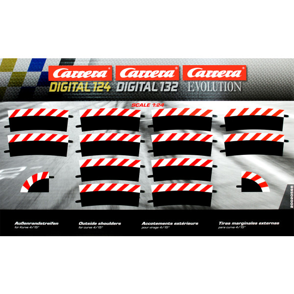 Carrera 20020568 - DIGITAL 124/132/EVOLUTION - Aussenrandstreifen für Kurve 4/15 Grad