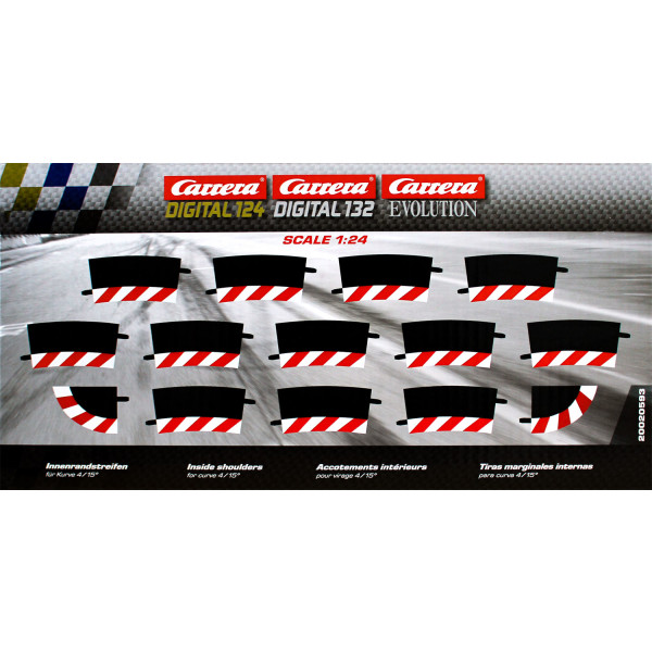 Carrera 20020593 - DIGITAL 124/132/EVOLUTION - Innenrandstreifen für Kurve 4/15 Grad