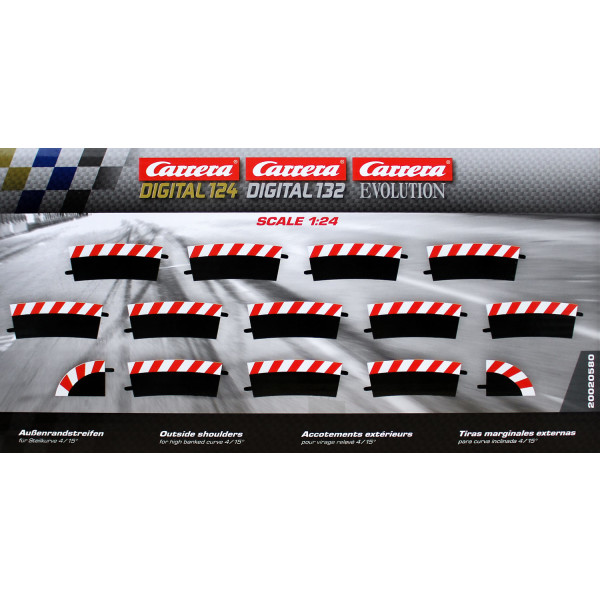 Carrera 20020580 - DIGITAL 124 /132/ EVOLUTION Außenrandstreifen für Steilkurve 4 / 15 Grad