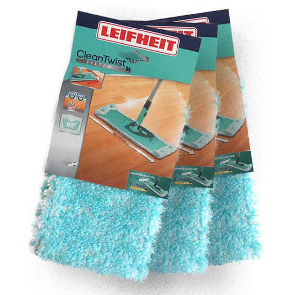 Leifheit 55321 Clean Twist System M extra soft Wischbezug 3er-Pack